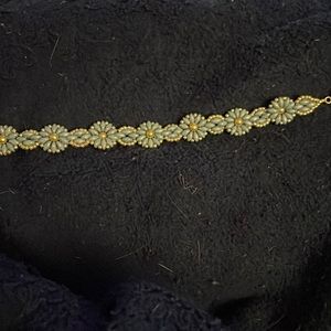 Blue flower bracelet handmade